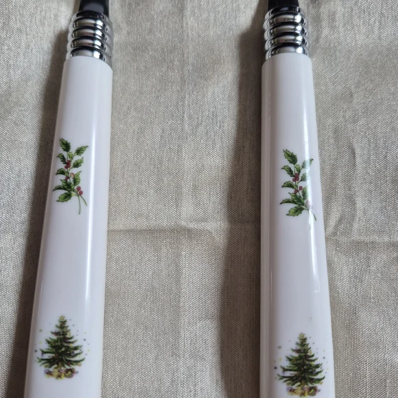 Elegant White 6pc. Vintage Cutlery Set with Tree Design Nikko - Picture 6 of 13